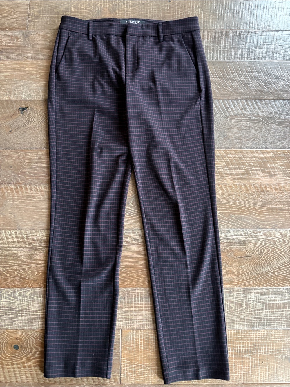 Liverpool Women’s Ankle Pants - Black Windowpane Check